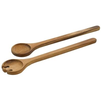 Zassenhaus Posate in legno di acacia, 35 cm, forchetta e cucchiaio da insalata, posate in legno di alta qualità con venature eleganti, marrone Zassenhaus Posate in legno di acacia, 35 cm, forchetta e cucchiaio da insalata, posate in legno di alta qualità con venature eleganti, marrone