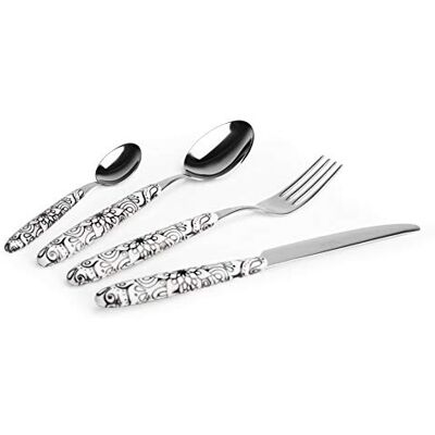 Excelsa Boheme Noir Set 24 Posate, Acciaio INOX, Manico in Plastica Excelsa Boheme Noir Set 24 Posate, Acciaio INOX, Manico in Plastica