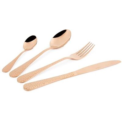 Excelsa Drops Set 24 Posate Miste, Rame, Manico Martellato, Acciaio INOX Excelsa Drops Set 24 Posate Miste, Rame, Manico Martellato, Acciaio INOX