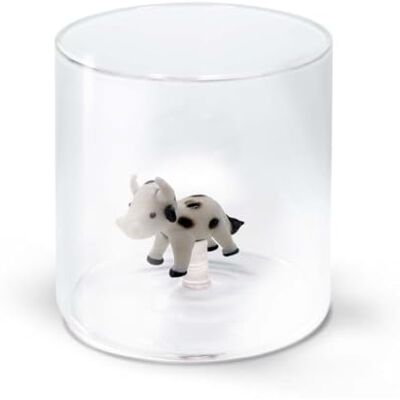 Western Digital Bicchiere in Vetro Borosilicato 250ml con Decorazione in Vetro Colorato Interna (Mucca) Western Digital Bicchiere in Vetro Borosilicato 250ml con Decorazione in Vetro Colorato Interna (Mucca)