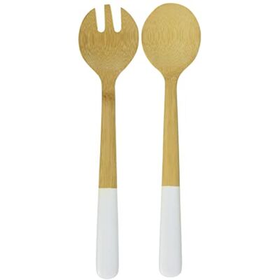 Pebbly Posate per Insalata in bambù con Manici Color Crema 29 cm per servire, mescolare e preparare, Manici Lunghi per Tutti i Tipi di insalatiere Pebbly Posate per Insalata in bambù con Manici Color Crema 29 cm per servire, mescolare e preparare, Manici Lunghi per Tutti i Tipi di insalatiere