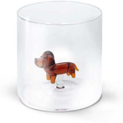 Western Digital Bicchiere in Vetro Borosilicato 250ml con Decorazione in Vetro Colorato Interna (Bassotto) Western Digital Bicchiere in Vetro Borosilicato 250ml con Decorazione in Vetro Colorato Interna (Bassotto)
