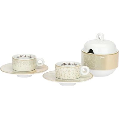 THUN Set 2 tazzine espresso in porcellana Iconic Elegance Porcellana, Tazzina D 6,5cm x H 4,7cm,Piattino D 12,8cm,Zuccheriera D9,9cm x h 6,8cm THUN Set 2 tazzine espresso in porcellana Iconic Elegance Porcellana, Tazzina D 6,5cm x H 4,7cm,Piattino D 12,8cm,Zuccheriera D9,9cm x h 6,8cm
