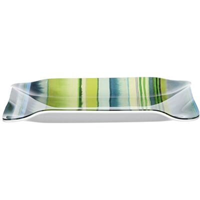 Alpac Vassoio stampato Bayadère acrilico, 20 x 13 x 3 cm, colore: Verde Alpac Vassoio stampato Bayadère acrilico, 20 x 13 x 3 cm, colore: Verde