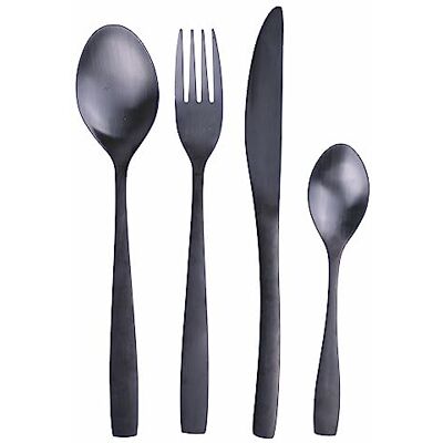 Galileo Casa Set 16 posate Manhattan in acciaio inox 18/0, nero satinato Galileo Casa Set 16 posate Manhattan in acciaio inox 18/0, nero satinato