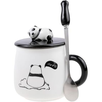 lachineuse Tazza da collezione Panda – Panda GURMAND, con coperchio e cucchiaio, capacità: lachineuse Tazza da collezione Panda – Panda GURMAND, con coperchio e cucchiaio, capacità: