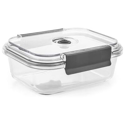 H&H Contenitore In Vetro Borosilicato 630 Ml Con Coperchio Ermetico E Valvola Sottovuoto, Rettangolare 17,5x13,5 Cm, Forno E Microonde (Senza Coperchio), Lavabile In Lavastoviglie H&H Contenitore In Vetro Borosilicato 630 Ml Con Coperchio Ermetico E Valvola Sottovuoto, Rettangolare 17,5x13,5 Cm, Forno E Microonde (Senza Coperchio), Lavabile In Lavastoviglie
