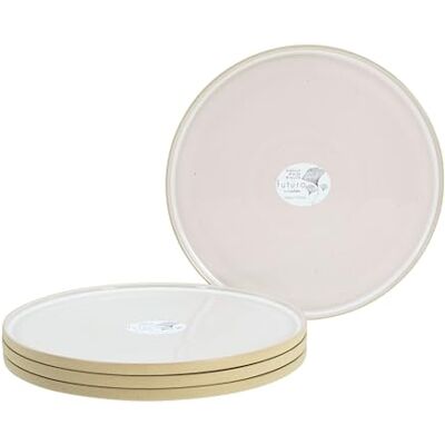 Creatable , , Serie Futuro White Sand, 4-teiliges Geschirrset, Speiseteller Set aus Steinzeug Creatable , , Serie Futuro White Sand, 4-teiliges Geschirrset, Speiseteller Set aus Steinzeug