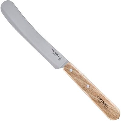 OPINEL Coltello da Colazione Lama Seghettata di 11,5 cm in Acciaio X50CrMoV15, Manico in Legno di Faggio, Punta Rotonda, Impugnatura Confortevole Fabbricazione Francese OPINEL Coltello da Colazione Lama Seghettata di 11,5 cm in Acciaio X50CrMoV15, Manico in Legno di Faggio, Punta Rotonda, Impugnatura Confortevole Fabbricazione Francese