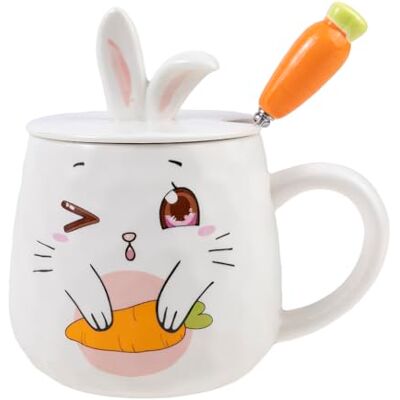 lachineuse Tazza Coniglio Coquin Collezione Bunny Coperchio Orecchie di Coniglio e Cucchiaio Carota Porcellana e Metallo 425 ML Caffè, Tè, Cioccolato, Cappuccino Idea Regalo Originale lachineuse Tazza Coniglio Coquin Collezione Bunny Coperchio Orecchie di Coniglio e Cucchiaio Carota Porcellana e Metallo 425 ML Caffè, Tè, Cioccolato, Cappuccino Idea Regalo Originale