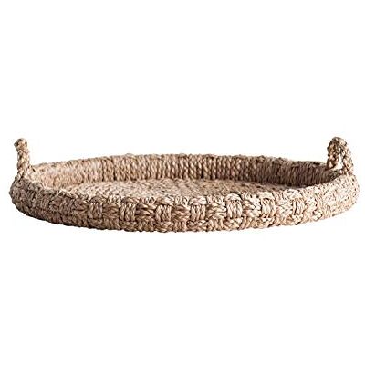 Creative Round Braided Tray with Handles Vassoio Rotondo Intrecciato Bankuan con Manici, Marrone, 73.7 cm Creative Round Braided Tray with Handles Vassoio Rotondo Intrecciato Bankuan con Manici, Marrone, 73.7 cm
