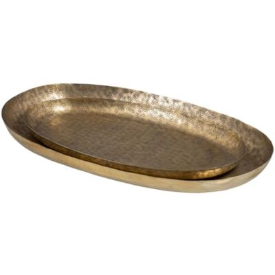BigBuy Home Vassoio per aperitivi 67 x 41 x 5 cm Oro Alluminio (2 pezzi) BigBuy Home Vassoio per aperitivi 67 x 41 x 5 cm Oro Alluminio (2 pezzi)