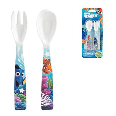 Home Disney Dory Set Cucchiaio e Forchetta, Melamina, Azzurro/Multicolore Home Disney Dory Set Cucchiaio e Forchetta, Melamina, Azzurro/Multicolore