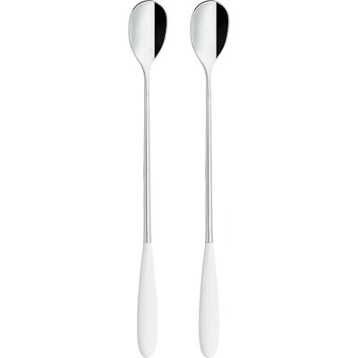 Grunwerg Yin & Yang Cucchiai da soda in acciaio inox 18/10, set da 2, colore: bianco Grunwerg Yin & Yang Cucchiai da soda in acciaio inox 18/10, set da 2, colore: bianco