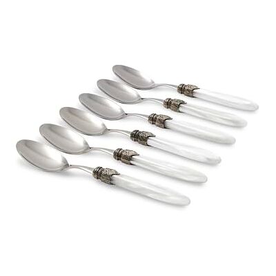 Rivadossi Sandro Set di Cucchiai da Tavola, 6 Pezzi Laura 100% Made in Italy, Artigianalità e Design, Acciaio Inox 18/10,Bianco Rivadossi Sandro Set di Cucchiai da Tavola, 6 Pezzi Laura 100% Made in Italy, Artigianalità e Design, Acciaio Inox 18/10,Bianco