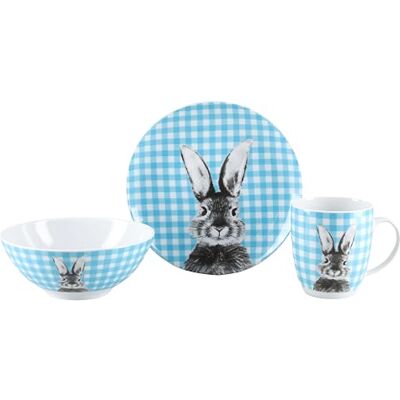 Creatable , Happy Bunny Set di stoviglie pasquali in porcellana, lavabile in lavastoviglie e microonde, made in Europe Creatable , Happy Bunny Set di stoviglie pasquali in porcellana, lavabile in lavastoviglie e microonde, made in Europe