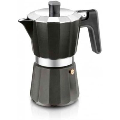 BRA Perfecta Black Caffettiera italiana Induzione, Alluminio, Capacità 9 tazze, colore nero BRA Perfecta Black Caffettiera italiana Induzione, Alluminio, Capacità 9 tazze, colore nero