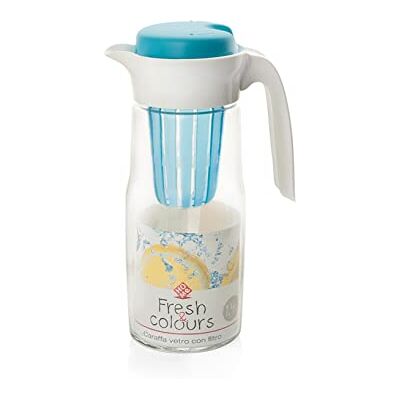 Home Brocca Daisy In Vetro Con Tappo E Filtro In Plastica, Multicolore, 1.4 lt Home Brocca Daisy In Vetro Con Tappo E Filtro In Plastica, Multicolore, 1.4 lt