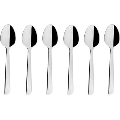 GENEVIEVE LETHU Geneviève Lethu Set di 6 cucchiaini da caffè in acciaio inox, collezione Manhattan, lunghezza 11 cm, cucchiai da dessert, cucchiai da caffè GENEVIEVE LETHU Geneviève Lethu Set di 6 cucchiaini da caffè in acciaio inox, collezione Manhattan, lunghezza 11 cm, cucchiai da dessert, cucchiai da caffè