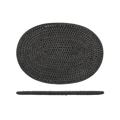 H&H Sottopentola Ovale in Rattan Nero, 24x17,5 cm, Protezione per Tavolo e Piano Cucina, Base per Pentole e Pirofile, Design Elegante e Naturale H&H Sottopentola Ovale in Rattan Nero, 24x17,5 cm, Protezione per Tavolo e Piano Cucina, Base per Pentole e Pirofile, Design Elegante e Naturale