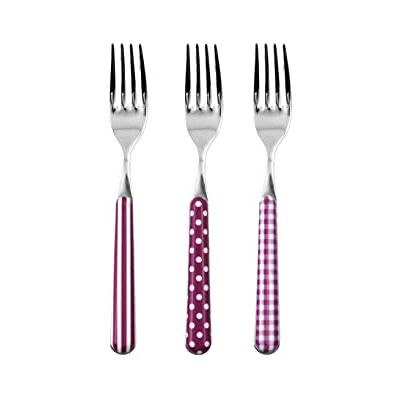 Home Provence Set 6 Forchette Tavola in Acciaio Inox, Decoro Lilla Home Provence Set 6 Forchette Tavola in Acciaio Inox, Decoro Lilla