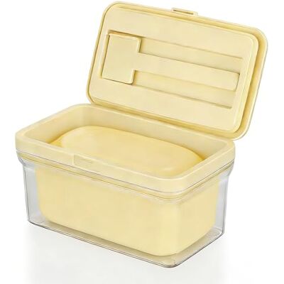Cozary Porta Burro da Frigorifero, Burriera per 500g di burro, Contenitore con coperchio e coltello integrato, Ripiano Porta del Frigorifero, Resistente e Facile da Pulire, 16x10x9cm, Giallo Cozary Porta Burro da Frigorifero, Burriera per 500g di burro, Contenitore con coperchio e coltello integrato, Ripiano Porta del Frigorifero, Resistente e Facile da Pulire, 16x10x9cm, Giallo
