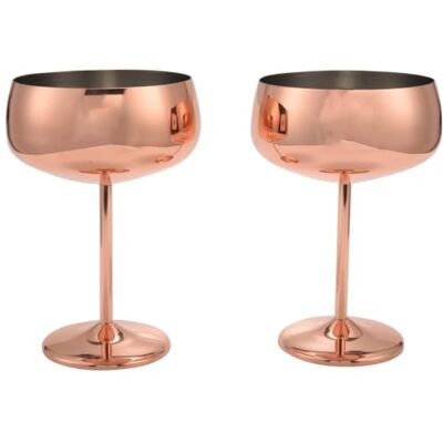 XIOVGRIOKK Set di bicchieri da champagne in rame, bicchiere cocktail martini vintage in acciaio inossidabile, calice vino XIOVGRIOKK Set di bicchieri da champagne in rame, bicchiere cocktail martini vintage in acciaio inossidabile, calice vino
