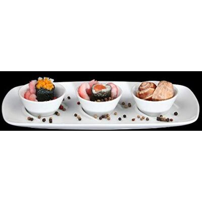 Holst Porzellan Finger Food-Set da Portata 4 Pezzi Salsa, Porcellana, 31 x 15 x 4 cm Holst Porzellan Finger Food-Set da Portata 4 Pezzi Salsa, Porcellana, 31 x 15 x 4 cm