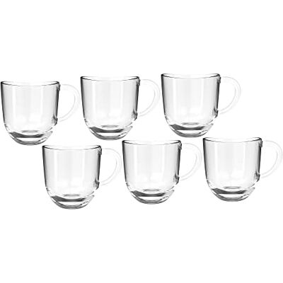 Leonardo Napoli Set di 6 tazze per latte macchiato, lavabili in lavastoviglie, in vetro con manico, adatti al microonde, 380 ml, 6 pezzi Leonardo Napoli Set di 6 tazze per latte macchiato, lavabili in lavastoviglie, in vetro con manico, adatti al microonde, 380 ml, 6 pezzi
