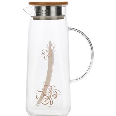 THUN Caraffa in vetro, Elegance Vetro borosilicato; acciaio inox; bambù; silicone, 1,4L THUN Caraffa in vetro, Elegance Vetro borosilicato; acciaio inox; bambù; silicone, 1,4L
