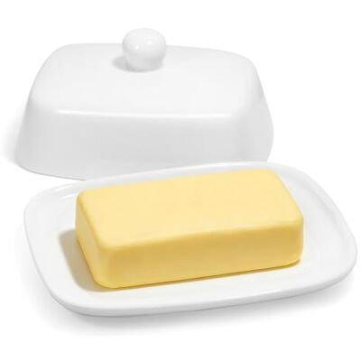 Valyrane Portaburro in Ceramica con Coperchio – Burriera Bianca Porta Burro da Frigorifero per 250g Valyrane Portaburro in Ceramica con Coperchio – Burriera Bianca Porta Burro da Frigorifero per 250g