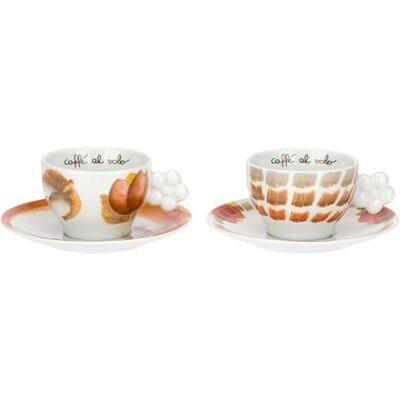 THUN Set 2 Tazze Medie con Piattino, Collezione Tulipani THUN Set 2 Tazze Medie con Piattino, Collezione Tulipani
