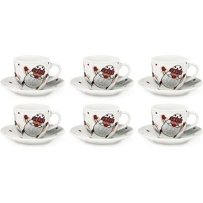 Set di 6 Tazze da Caffè Excelsa con Sottobicchieri Set di 6 Tazze da Caffè Excelsa con Sottobicchieri