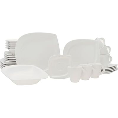 Creatable , Serie Melbourne -Servizio di stoviglie, 30 pezzi, Porcellana, bianco Creatable , Serie Melbourne -Servizio di stoviglie, 30 pezzi, Porcellana, bianco