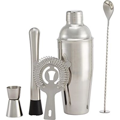 Amazon Basics 5 unità strumenti da bar in Acciaio inossidabile, 24 oz Amazon Basics 5 unità strumenti da bar in Acciaio inossidabile, 24 oz