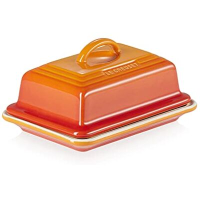 LE CREUSET Porta burro in gres vetrificato, 900 g, 17 x 12.5 x 9 cm, Arancio, LE CREUSET Porta burro in gres vetrificato, 900 g, 17 x 12.5 x 9 cm, Arancio,
