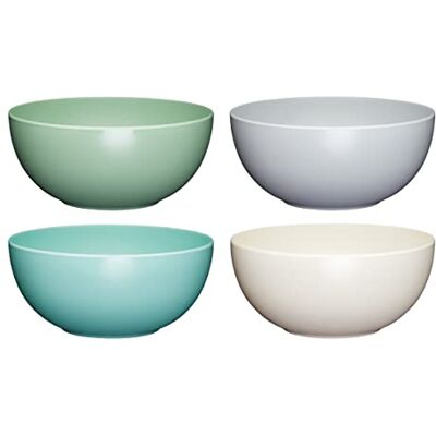 Colourworks Ciotole di plastica, ciotole per pasta infrangibili, leggere in melamina infrangibile, set di 4, colori classici Colourworks Ciotole di plastica, ciotole per pasta infrangibili, leggere in melamina infrangibile, set di 4, colori classici