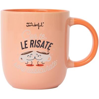 Mr. Wonderful Tazza Con te, le risate sono assicurate Tazza in ceramica con messaggio di amicizia Mr. Wonderful Tazza Con te, le risate sono assicurate Tazza in ceramica con messaggio di amicizia