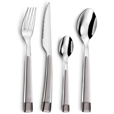 Amefa Servizio di Posate Guimauve, Acciaio Inox, Perla, 14 x 7,5 x 24,5 cm Amefa Servizio di Posate Guimauve, Acciaio Inox, Perla, 14 x 7,5 x 24,5 cm
