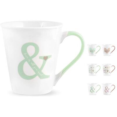 H&H You&Me Set 6 Mug, New Bone China, cc340 H&H You&Me Set 6 Mug, New Bone China, cc340