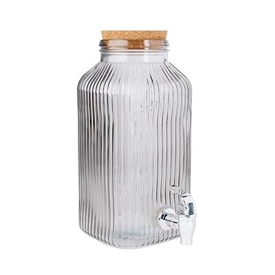 Cosy & Trendy Distributore di succo di frutta in vetro , grigio, 3,35 L Cosy & Trendy Distributore di succo di frutta in vetro , grigio, 3,35 L
