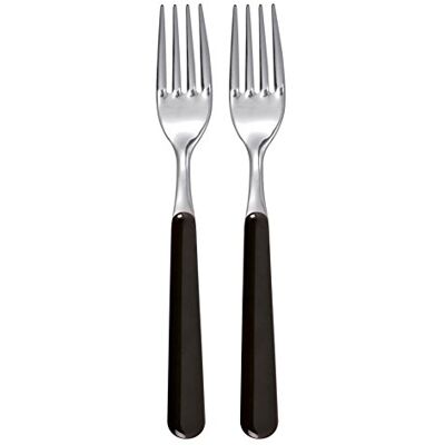 Excelsa Trendy Set 2 Forchette, Acciaio Inossidabile, Nero, 19 x 2 x 2 cm Excelsa Trendy Set 2 Forchette, Acciaio Inossidabile, Nero, 19 x 2 x 2 cm