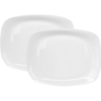 Bormioli Rocco Parma Set Piatto Da Portata, 325 X 240 X 23 mm, piatto da portata in vetro opale bianco, rettangolare, Evergreen Elegante Design Bormioli Rocco Parma Set Piatto Da Portata, 325 X 240 X 23 mm, piatto da portata in vetro opale bianco, rettangolare, Evergreen Elegante Design