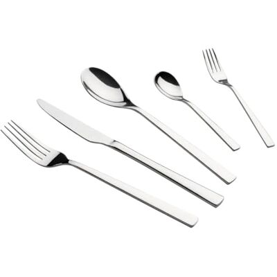 Qulinart 60 posate in acciaio inox 18/10: 12 coltelli, 12 forchette, 12 cucchiai, 12 cucchiaini e 12 forchette da dessert – lavabili in lavastoviglie – confezione regalo per la casa – argento Qulinart 60 posate in acciaio inox 18/10: 12 coltelli, 12 forchette, 12 cucchiai, 12 cucchiaini e 12 forchette da dessert – lavabili in lavastoviglie – confezione regalo per la casa – argento