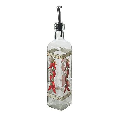 Excelsa Hot Chili Oliera con Beccuccio Versatore, Trasparente con Decorazioni, Capacità: 236 ml, 4 Unità Excelsa Hot Chili Oliera con Beccuccio Versatore, Trasparente con Decorazioni, Capacità: 236 ml, 4 Unità