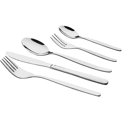 MÄSER Set di posate per 12 persone, 60 pezzi, in acciaio inox, lavabili in lavastoviglie, con cucchiaio, forchetta, coltello da tavola, cucchiaino e forchetta da torta MÄSER Set di posate per 12 persone, 60 pezzi, in acciaio inox, lavabili in lavastoviglie, con cucchiaio, forchetta, coltello da tavola, cucchiaino e forchetta da torta