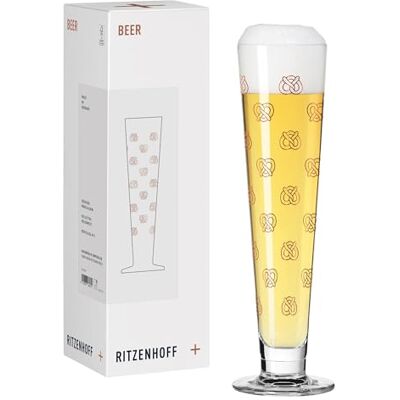 RITZENHOFF Bicchiere da birra con incisione, 330 ml, motivo: Brezel rame, prodotto in Germania RITZENHOFF Bicchiere da birra con incisione, 330 ml, motivo: Brezel rame, prodotto in Germania