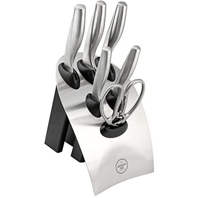 Rio Set di coltelli da cucina e forbici completamente forgiati Serie 230 7 pezzi, argento Rio Set di coltelli da cucina e forbici completamente forgiati Serie 230 7 pezzi, argento