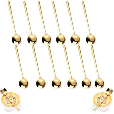 Bull 12 Pezzi Cucchiaini da Caffè, Da tè Demitasse, Cucchiaini da Tè in Acciaio Inossidabile, Cucchiaino da Caffè Classico Piccoli, Cucchiaino da Tè per dessert, caffè, gelato (13 cm, dorato) Bull 12 Pezzi Cucchiaini da Caffè, Da tè Demitasse, Cucchiaini da Tè in Acciaio Inossidabile, Cucchiaino da Caffè Classico Piccoli, Cucchiaino da Tè per dessert, caffè, gelato (13 cm, dorato)