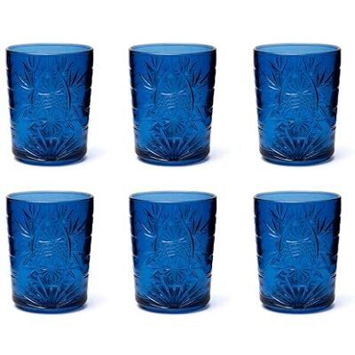 Excelsa Color Tumbler Set 6 Bicchieri in Vetro Decorati, Multicolore, Decoro in Rilievo, 350 ml, 8x10cm (Blu) Excelsa Color Tumbler Set 6 Bicchieri in Vetro Decorati, Multicolore, Decoro in Rilievo, 350 ml, 8x10cm (Blu)